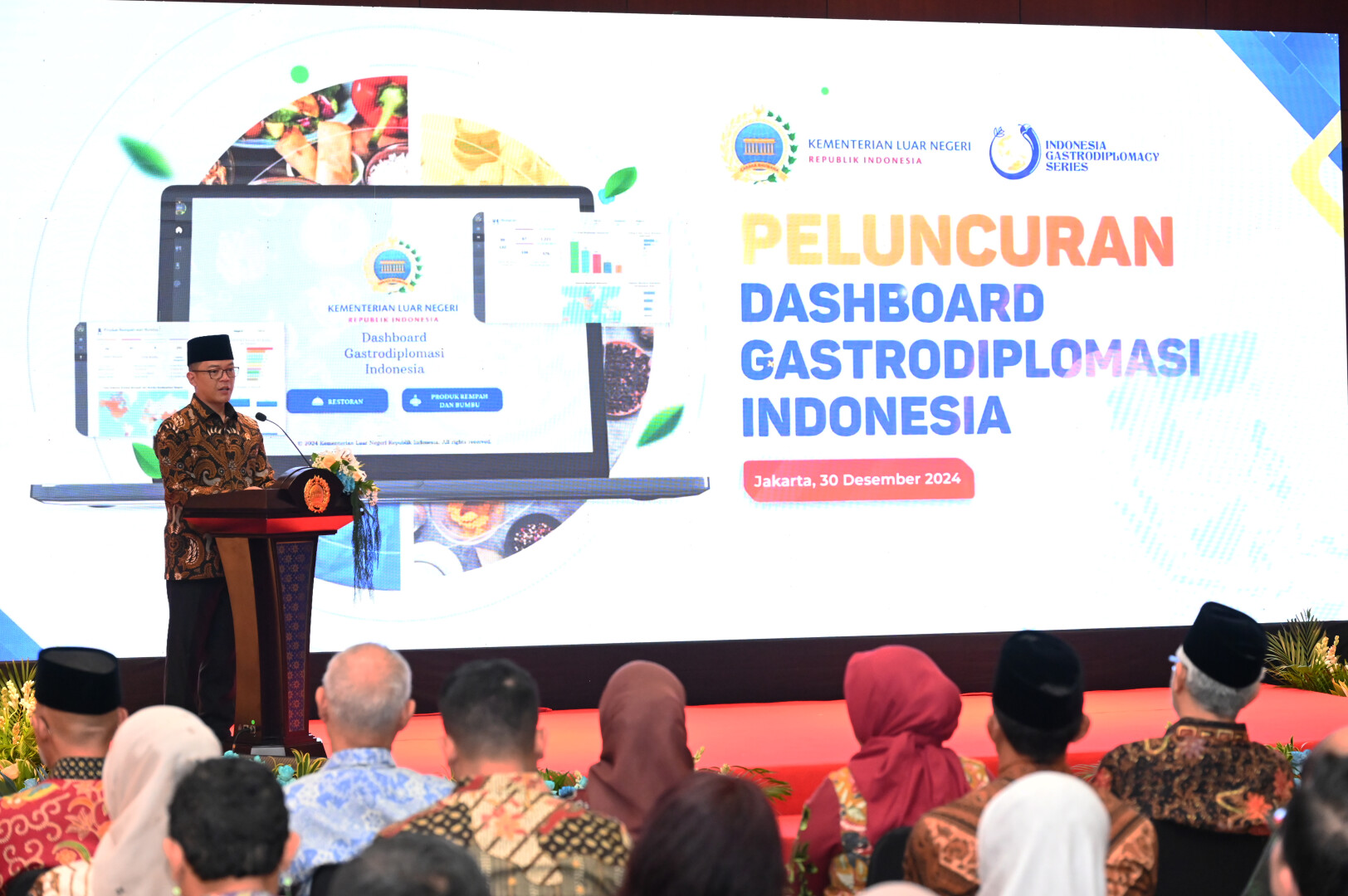 Pada tanggal 30 Desember 2024, Menteri Luar Negeri Republik Indonesia Sugiono secara resmi meluncurkan Dashboard Gastrodiplomasi Indonesia di Kementerian Luar Negeri,